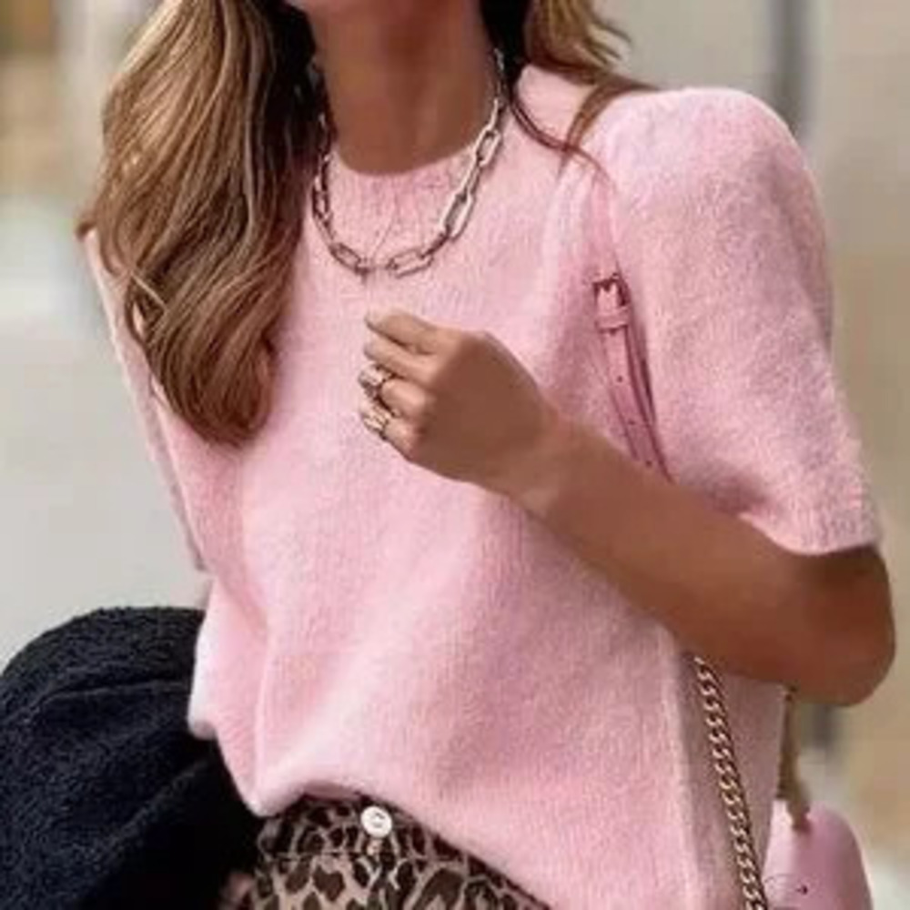 Round Neck Half Sleeve Sweater - Picture 1 of 3